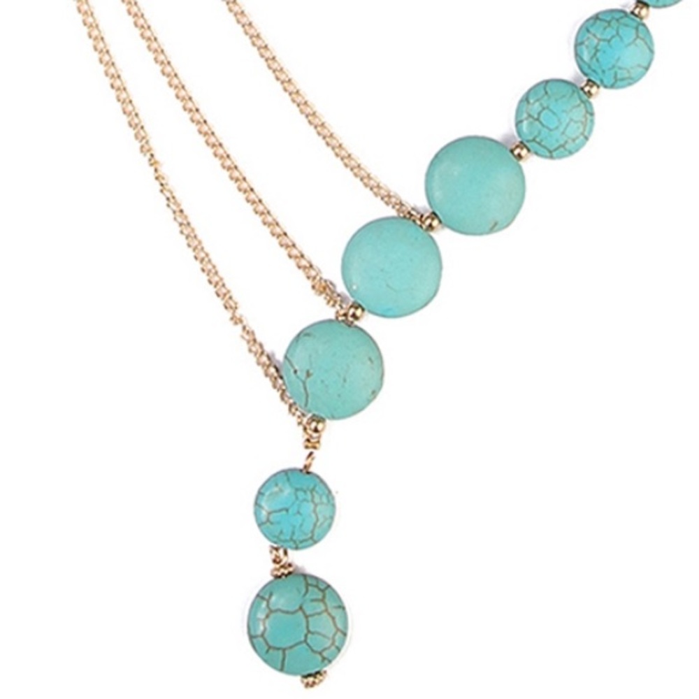 Brand New Gold & Turquoise Necklace & Earring Set - Picture 4 of 4